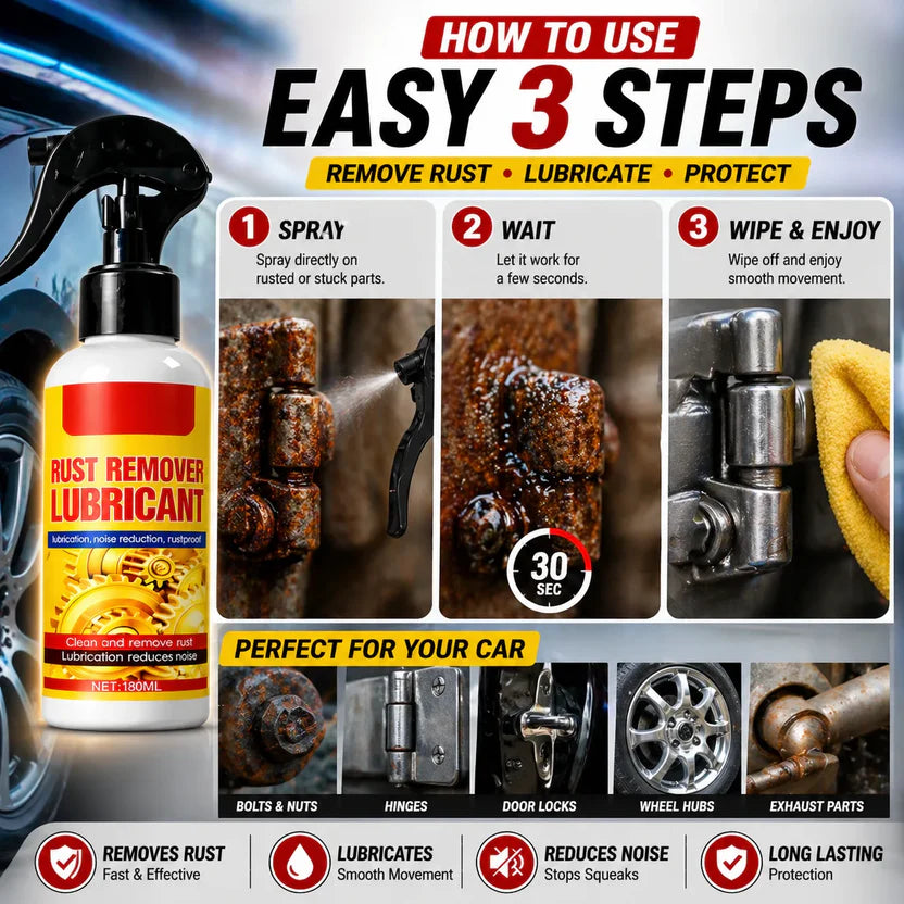 Rust Remover Spray for Car & Bike (Pack of 2)| Multi-Purpose Rust Cleaner Spray for Metal Surfaces | Instant Rust-Off & Protect Formula